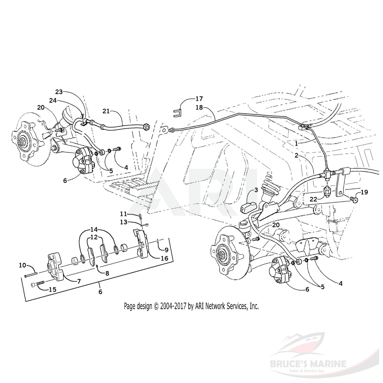 0402-011 GENUINE FACTORY ARCTIC CAT PART - CALIPER, BRAKE LH