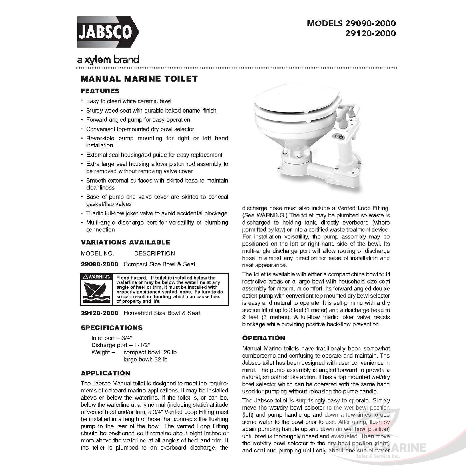 1998-2007 29045-2000 SERVICE KIT - MANUAL TOILET