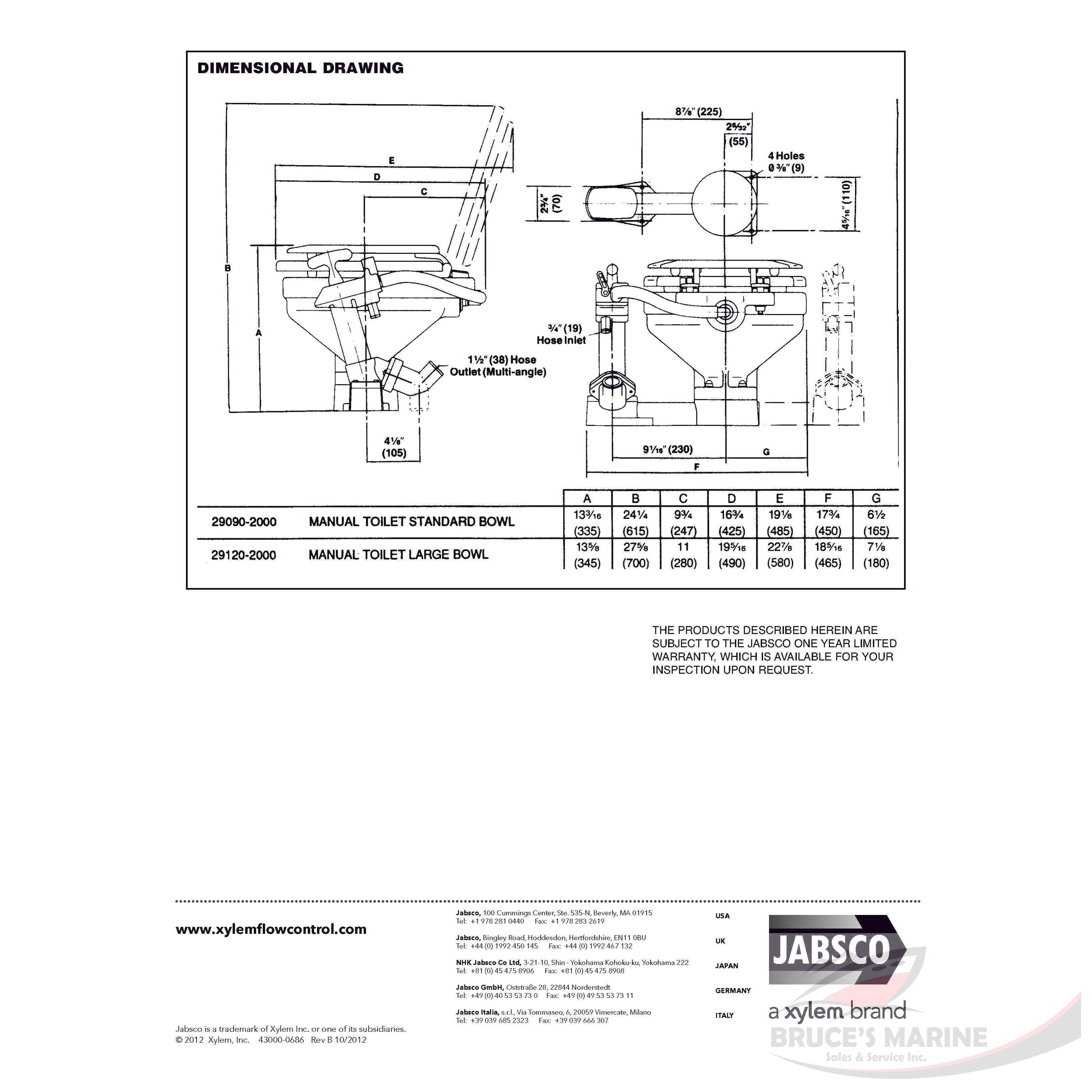 1998-2007 29045-2000 SERVICE KIT - MANUAL TOILET