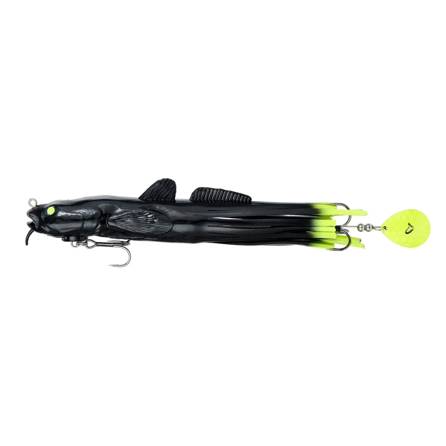 3D Burbot Tube, Black Chartreuse, 10”