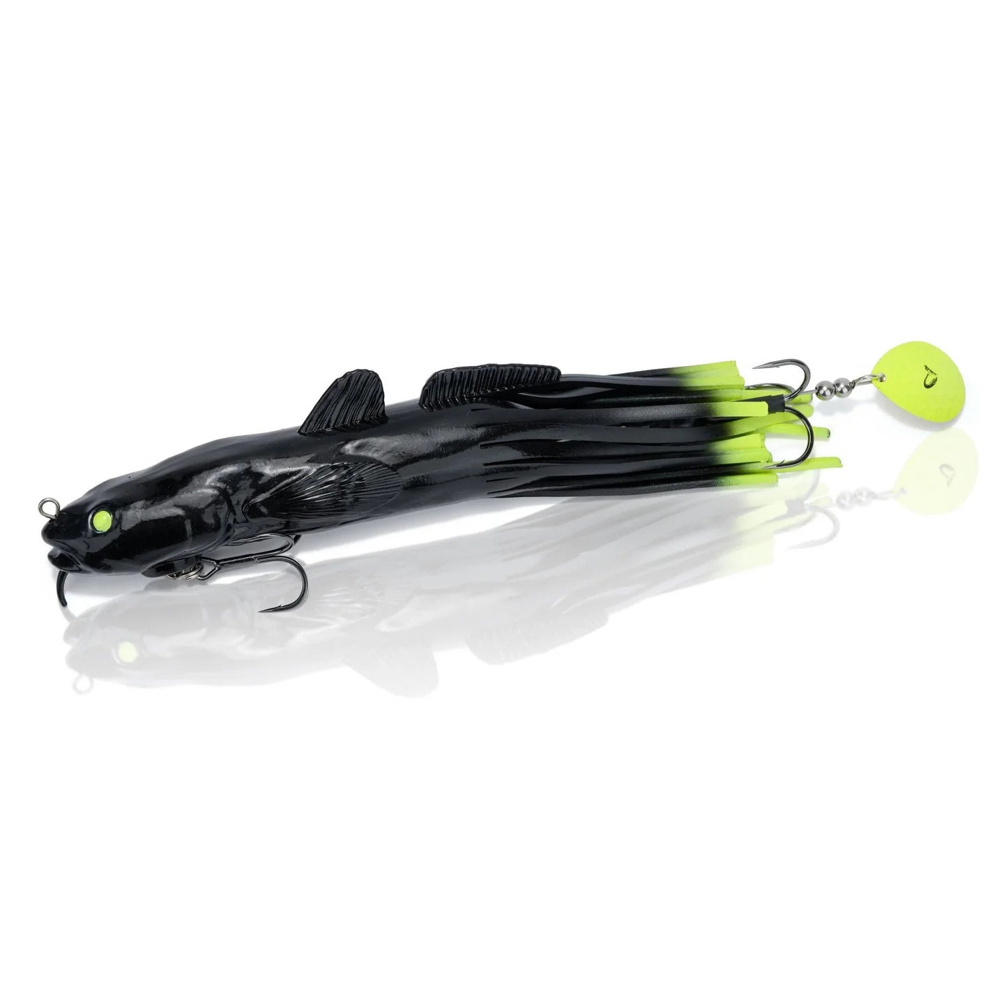 3D Burbot Tube, Black Chartreuse, 10”