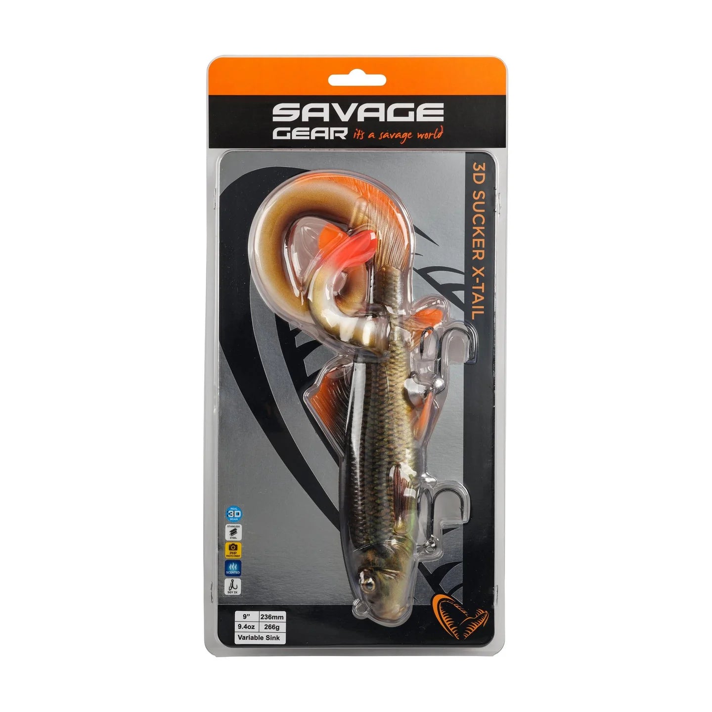 3D SUCKER X-TAIL 9” WHITE SUCKER