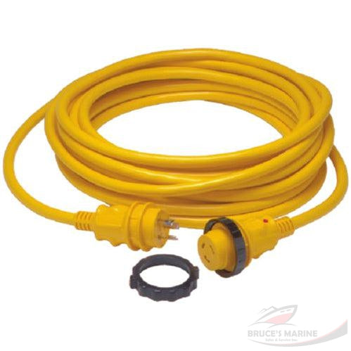 MARINCO 199119 30A/125V POWERCORD PLUS® SHOREPOWER CORDSET W/LED, 50' YELLOW