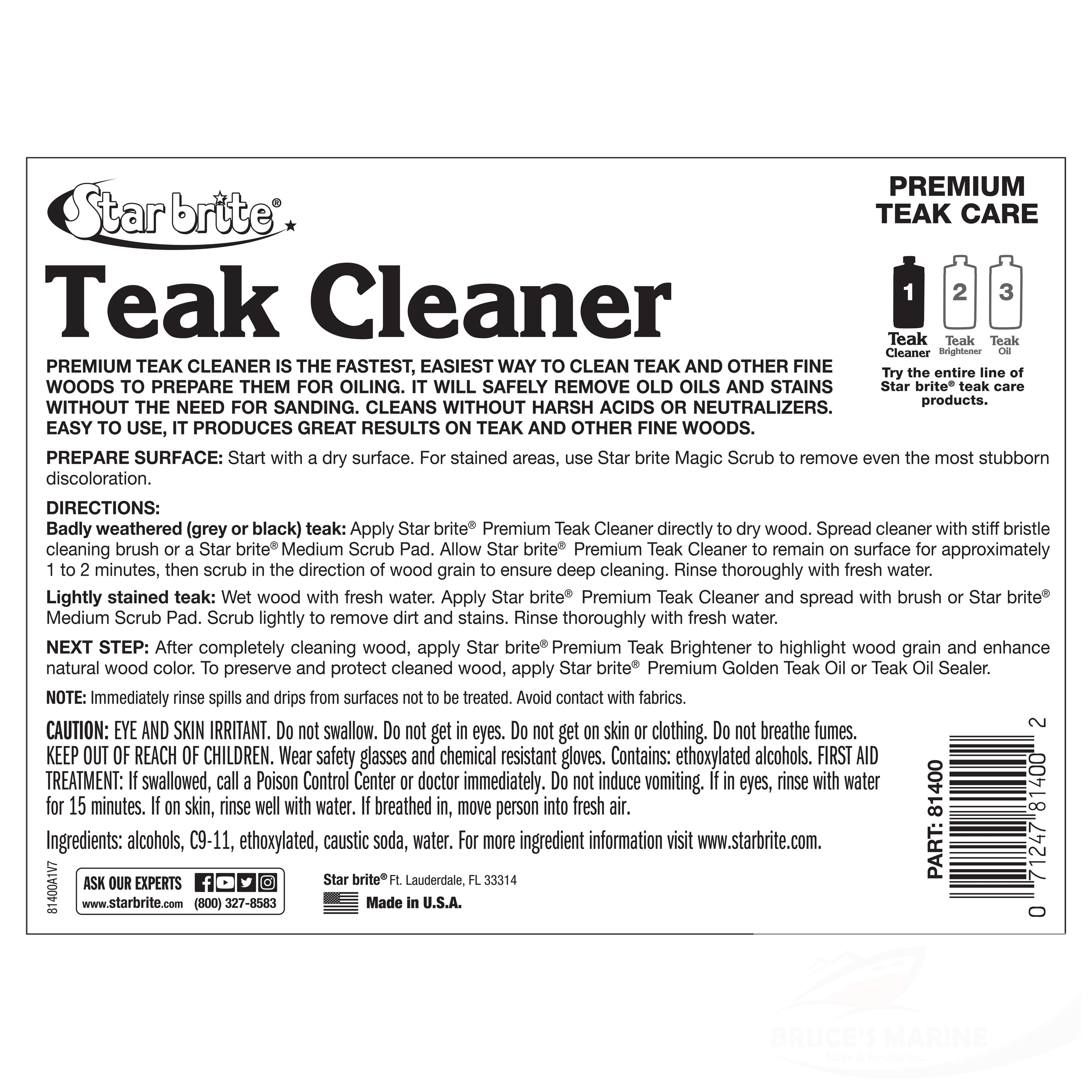 PREMIUM TEAK CLEANER - STEP 1 - 16 OZ