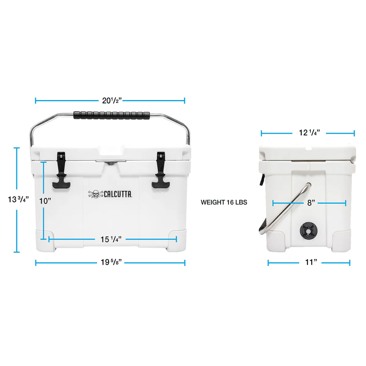 Renegade Cooler 20 Liter w/LED Drain Plug, SS Carry Handle, 20.9"L x 12.4"W x 13.8"H