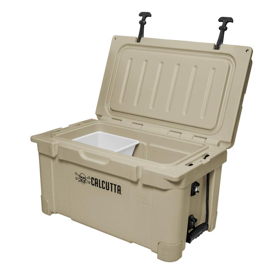 Renegade Cooler 35 Liter White w/Removeable Tray & LED Drain Plug, EZ-Lift Rope Handles