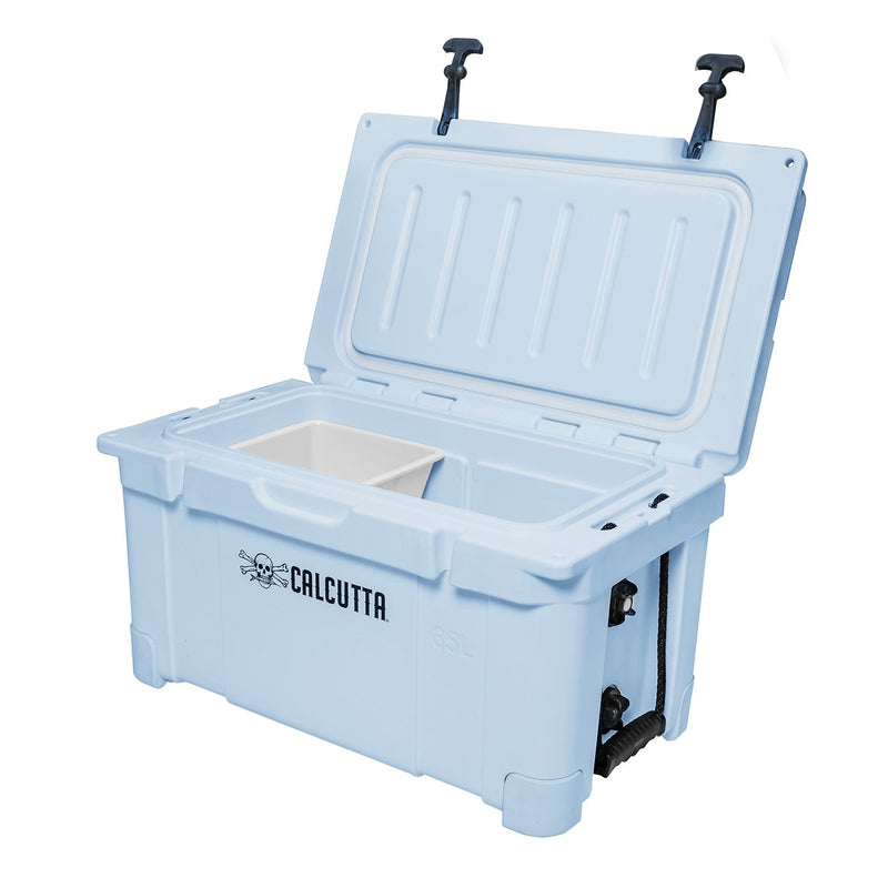 Renegade Cooler 35 Liter White w/Removeable Tray & LED Drain Plug, EZ-Lift Rope Handles