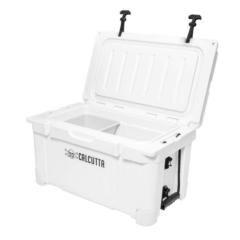 Renegade Cooler 35 Liter White w/Removeable Tray & LED Drain Plug, EZ-Lift Rope Handles