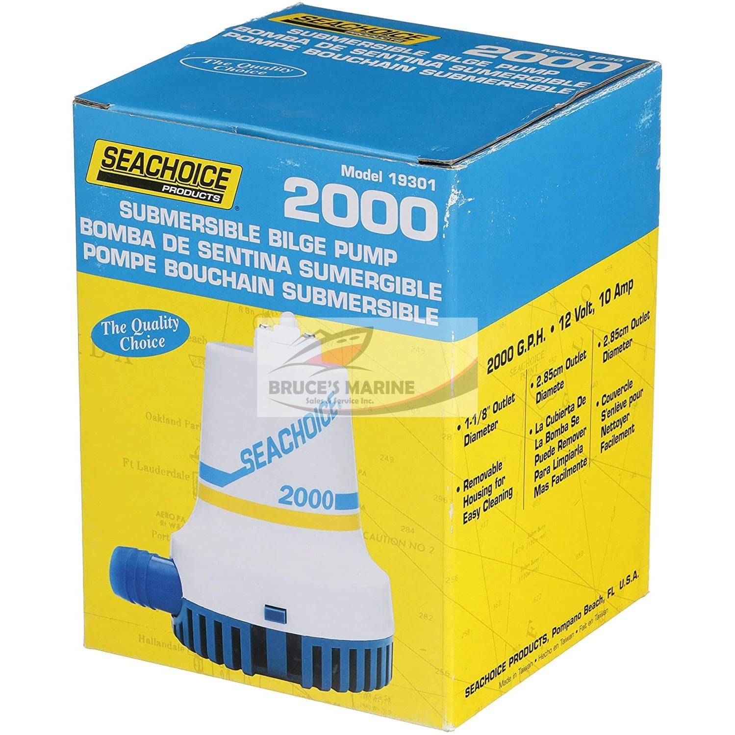 SEACHOICE SUBMERSIBLE 2000 GPH BILGE PUMP #19301