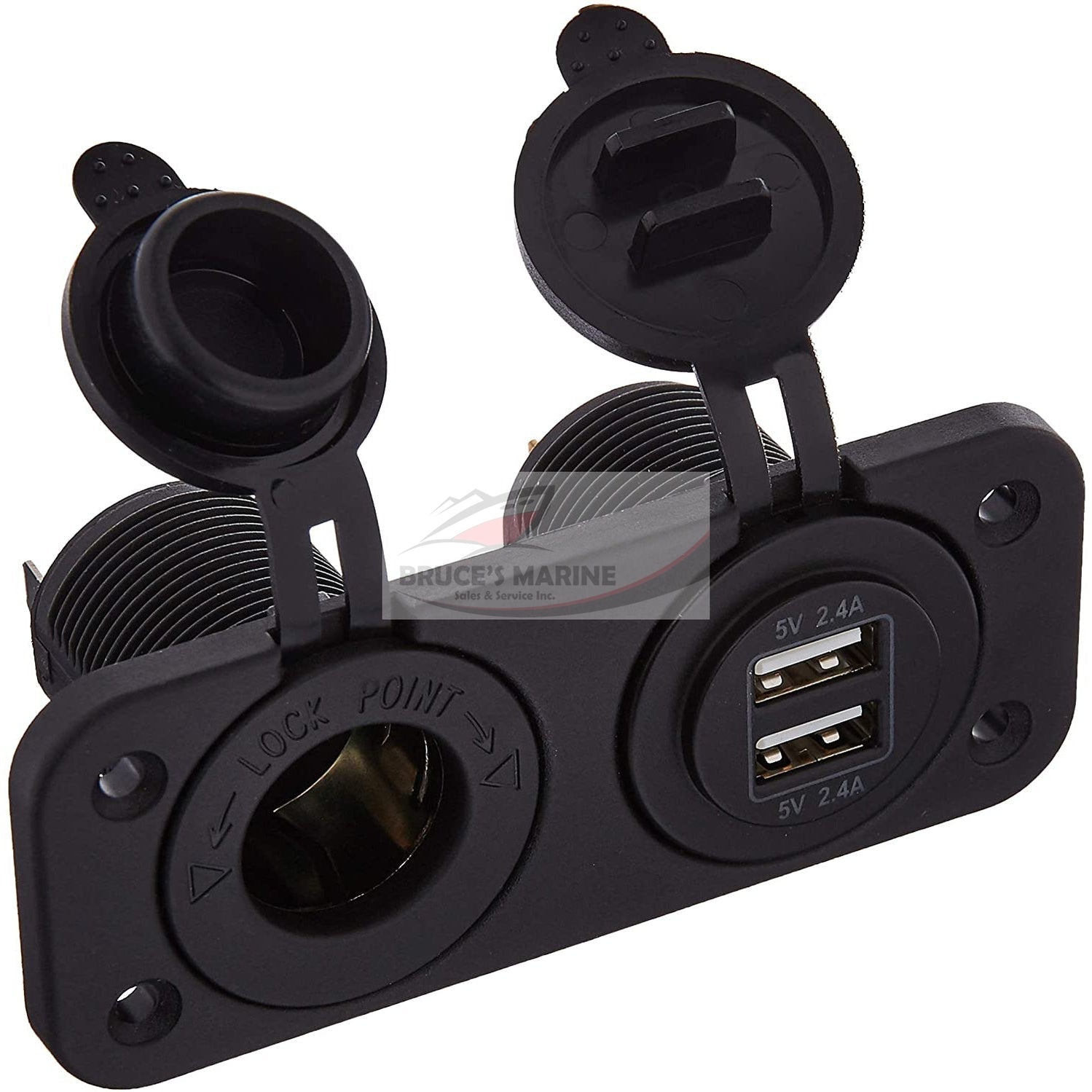 SEADOG 426505 DOUBLE USB 12V TO 24V INPUT & POWER SOCKET PANEL INCLUDES SCREWS & CONNECTORS