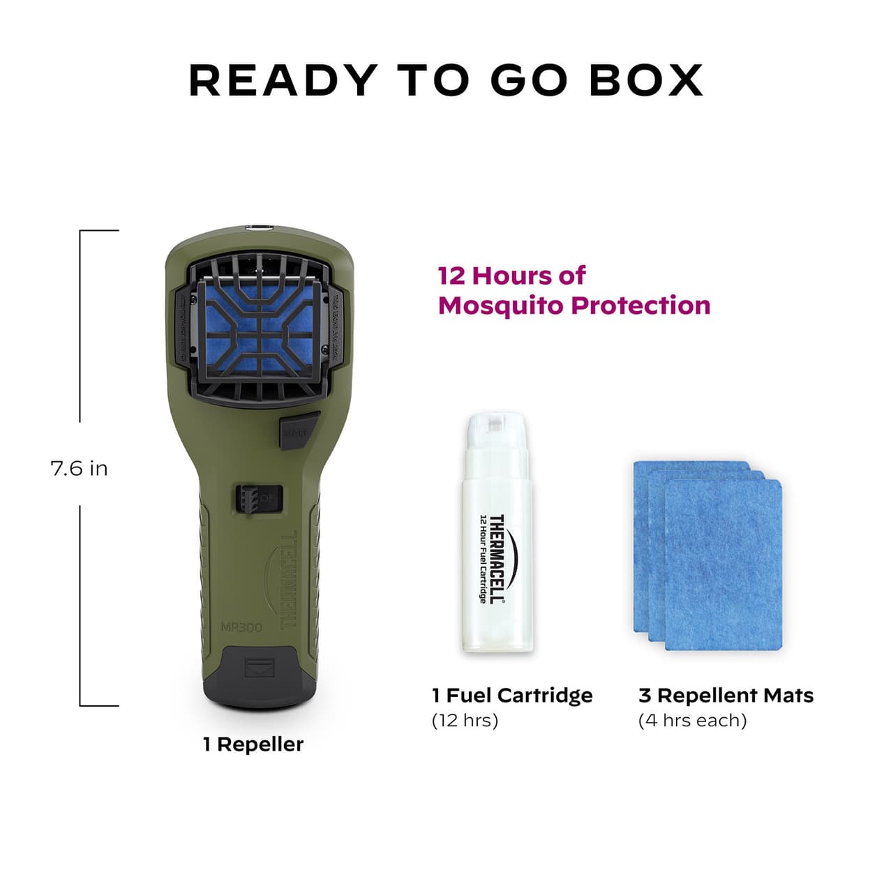 Thermacell Mosquito Repellent, Portable Adventure MR300, Green