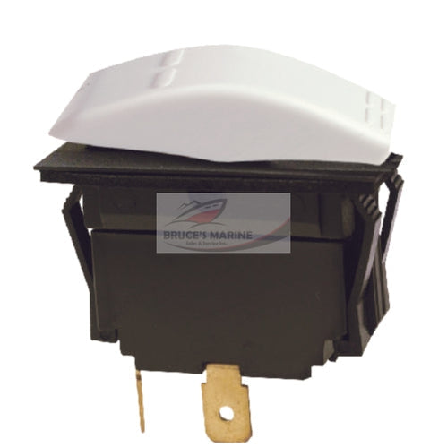 WHITE SPST 2 POSITION MOMENTARY ON / OFF ROCKER SWITCH FOR BOATS 10891