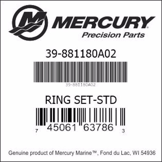 Mercury-Mercruiser 39-881180A02 RING SET Piston
