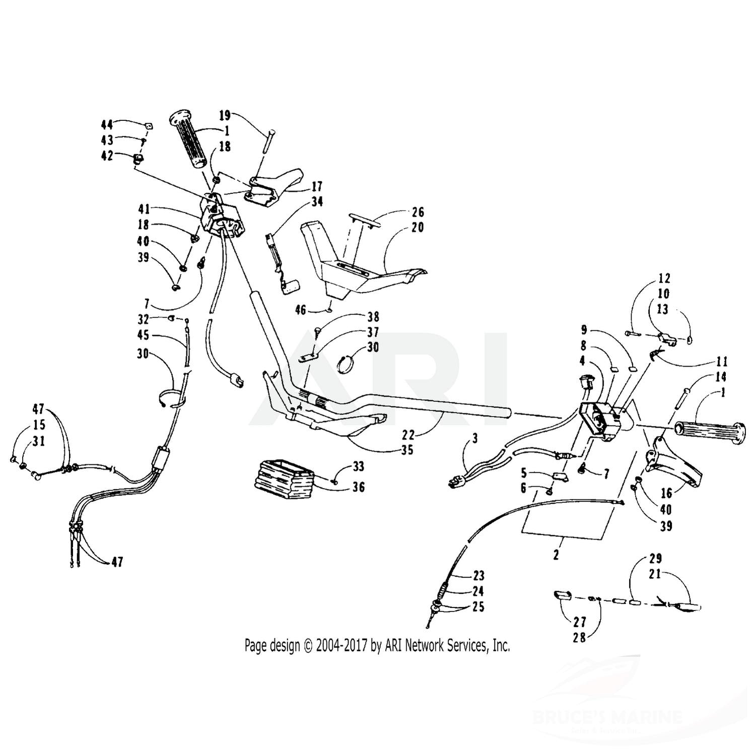 0687-048 GENUINE FACTORY ARCTIC CAT PART - BRAKE CABLE
