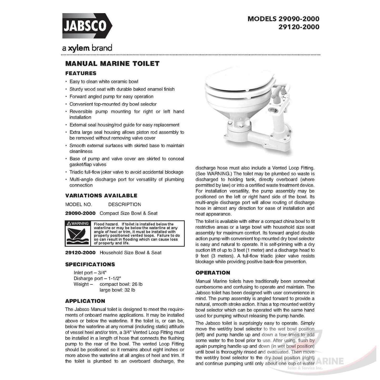 1998-2007 29045-2000 Service Kit - Manual Toilet
