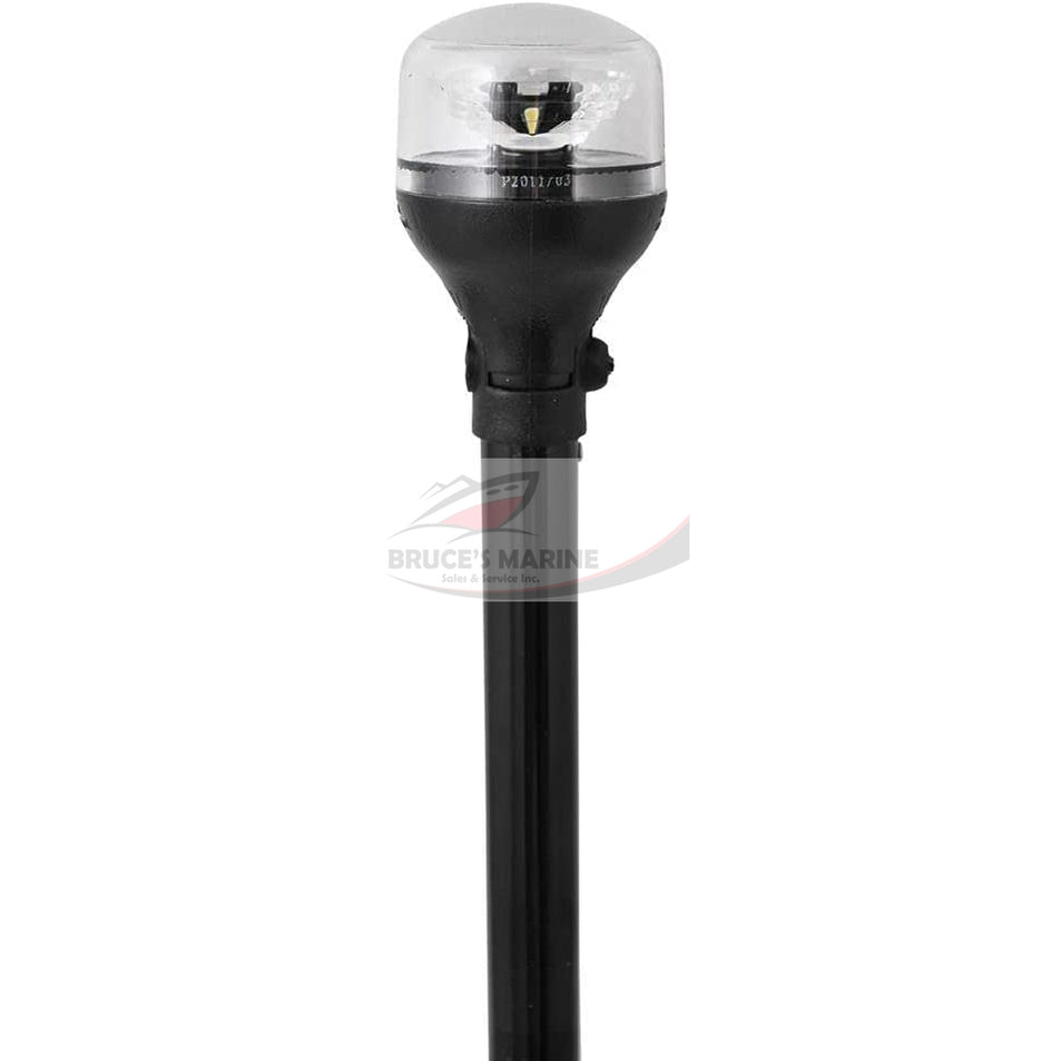 ATTWOOD 5558-P12A7 ALL-ROUND LED FOLD DOWN NAVIGATION LIGHT BLACK BASE, 12-INCH