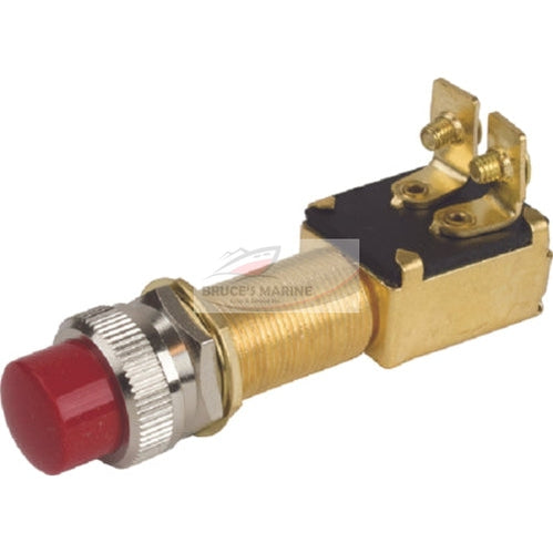 BRASS PUSH BUTTON SWITCH WITH RED CAP