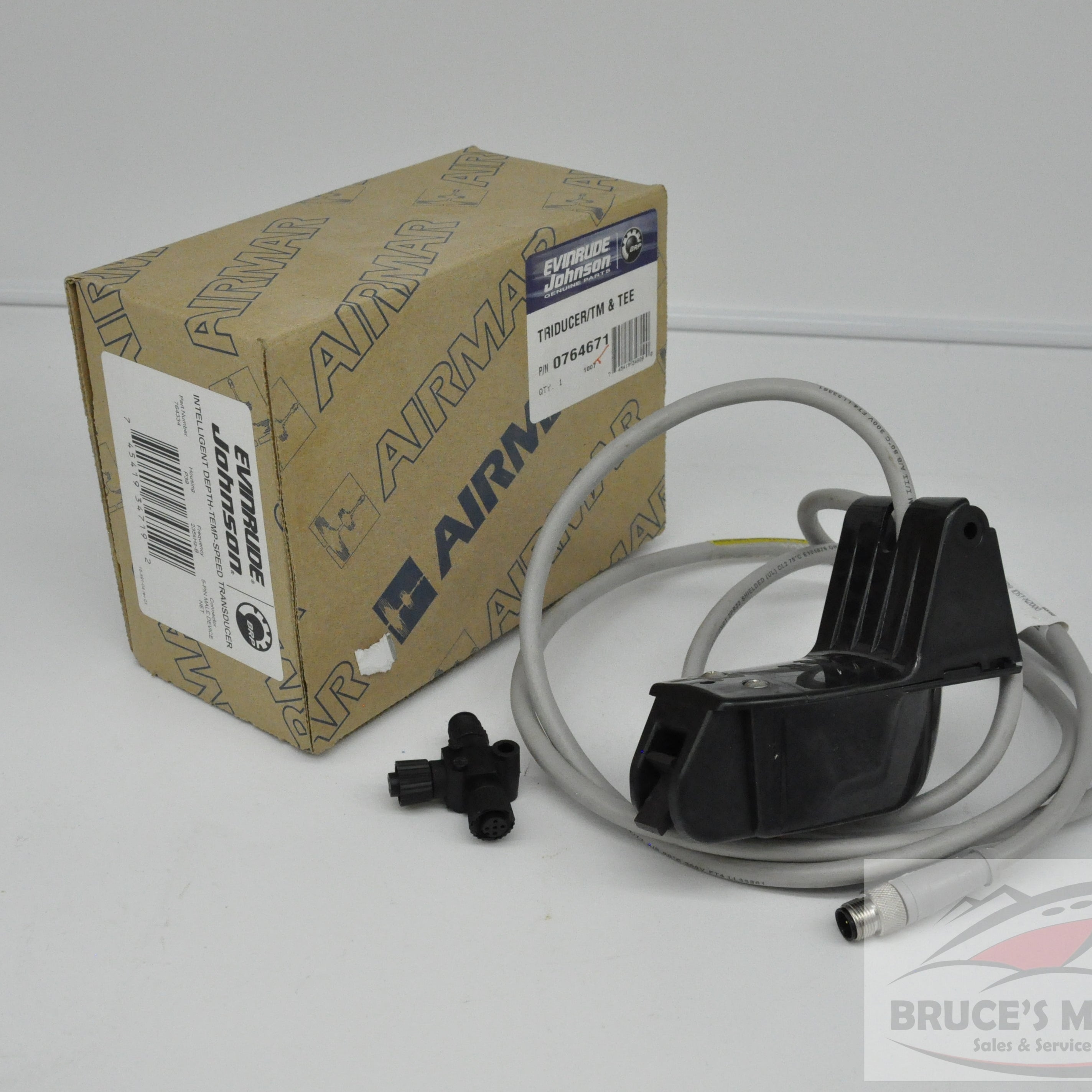 EVINRUDE/JOHNSON/OMC/BRP NEW OEM TRIDUCER TRANSOM MOUNT WITH TEE 0764671, 764674