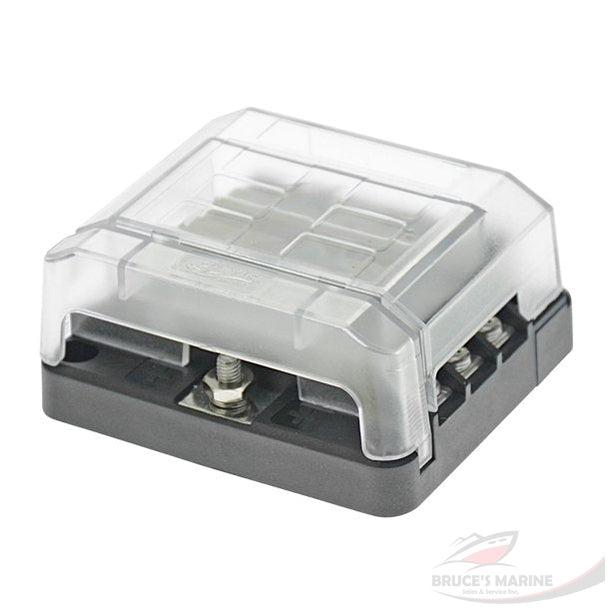 MODULAR FUSE BLOCK COVER W/ 6 CIRCUITS TERMINALS FUSE HOLDER LED MARINE BLACK, TRANSPARENT #746869