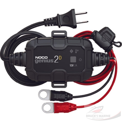 NOCO GENIUS2D, 2-AMP DIRECT-MOUNT ONBOARD CHARGER, 12V BATTERY CHARGER, BATTERY MAINTAINER, TRICKLE CHARGER, AND BATTERY DESULFATOR WITH TEMPERATURE COMPENSATION