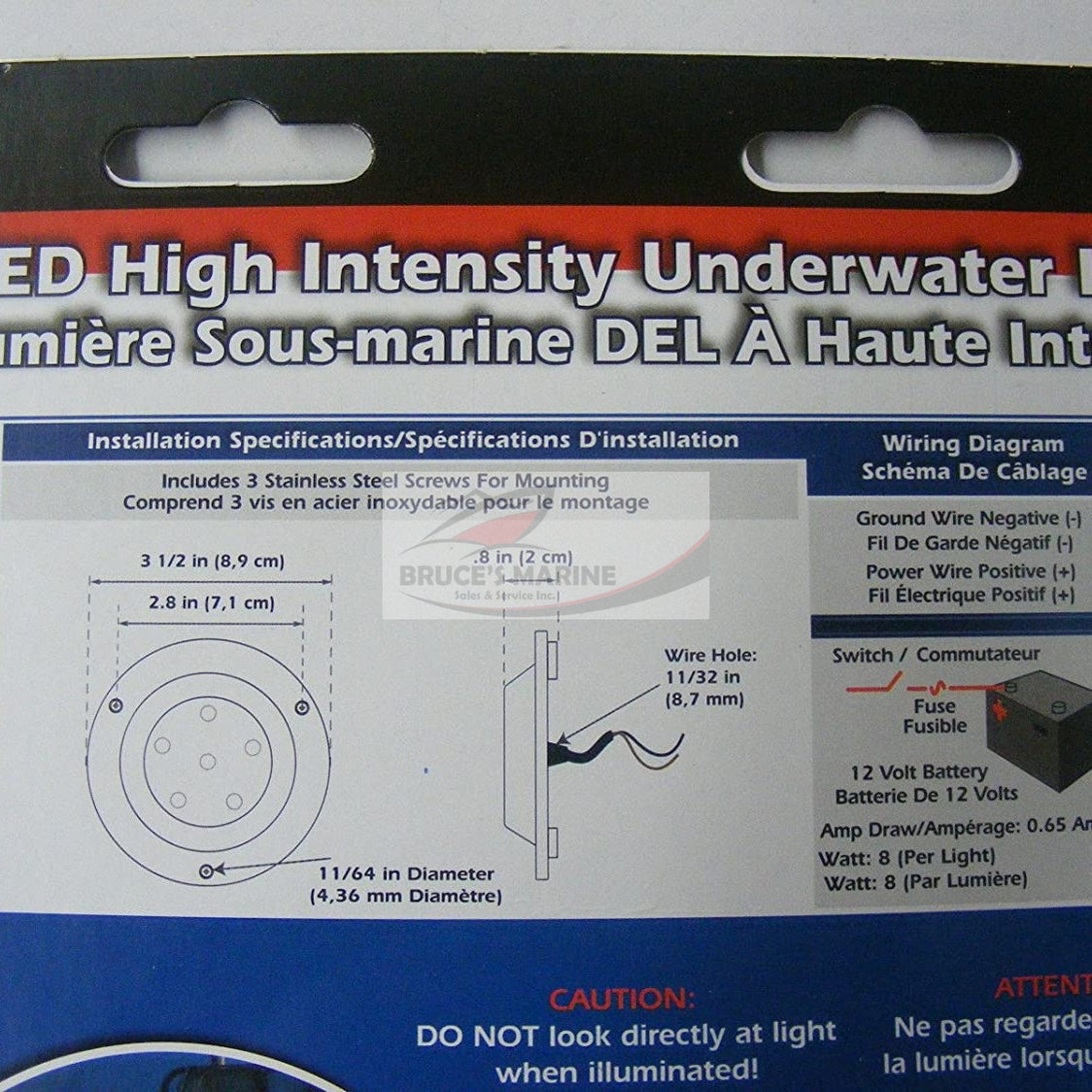 NEW LED UNDERWATER LIGHT WHITE BOATER SPORTS 51094