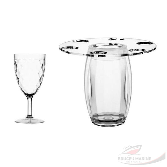 Party – Champagne Bucket Set with Holder for Glasses + 6 Glasses (Smooth), 8 Pieces P/N 16810