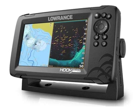 000-15853-001 | HOOK Reveal 7 Fishfinder TripleShot™ w/Downscan/Sidescan Imaging & C-MAP Contour+ Mapping, 7"