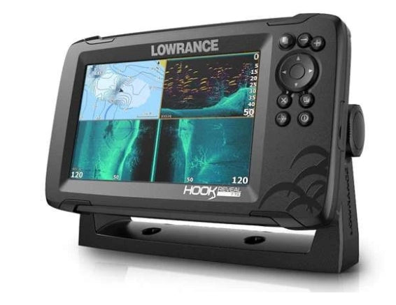 000-15853-001 | HOOK Reveal 7 Fishfinder TripleShot™ w/Downscan/Sidescan Imaging & C-MAP Contour+ Mapping, 7"