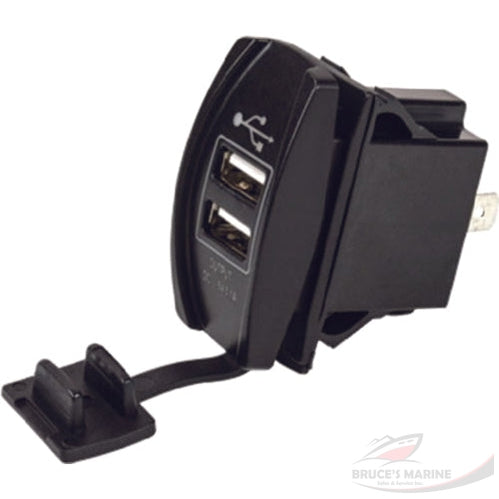 SeaDog 426520 Double USB 12V to 24V Input Rocker Switch Power Socket