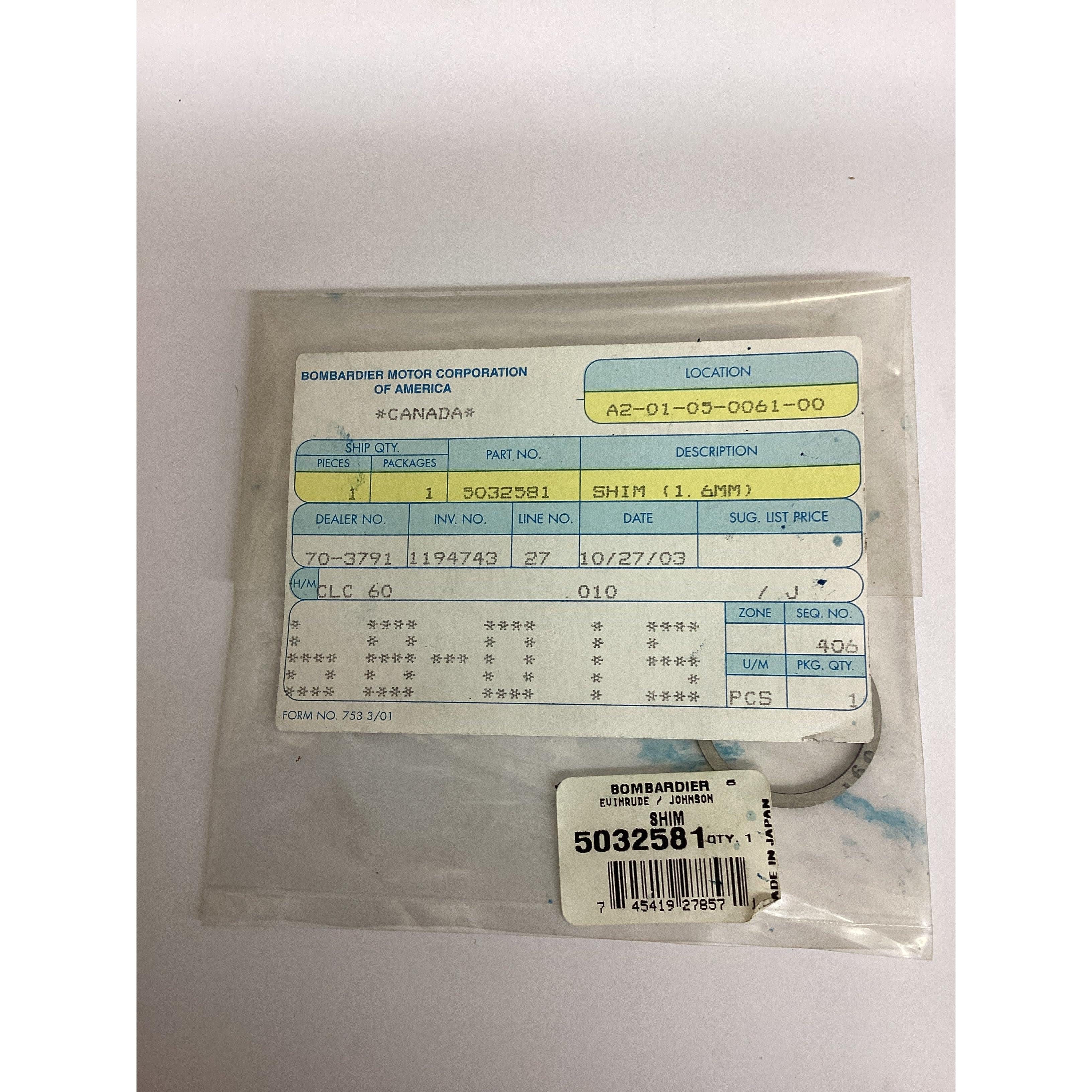 SHIM P/N 5032581