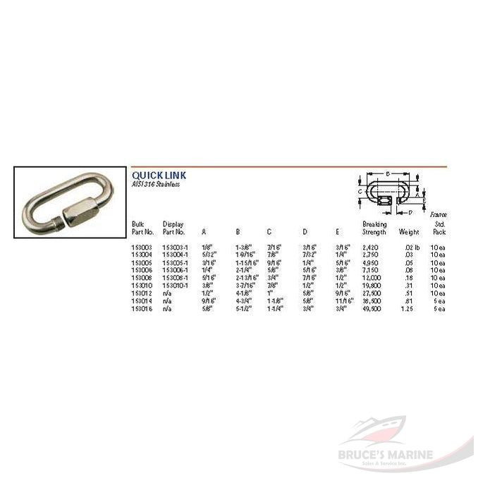 STAINLESS STEEL QUICK LINK
