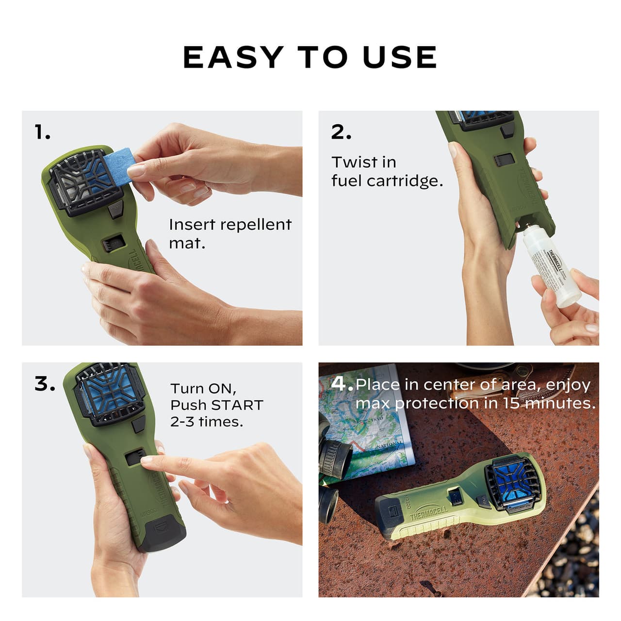Thermacell Mosquito Repellent, Portable Adventure MR300, Green