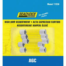 Seachoice | High AMP AGC Glass Fuses (Pack of 5 Assorted AMP)